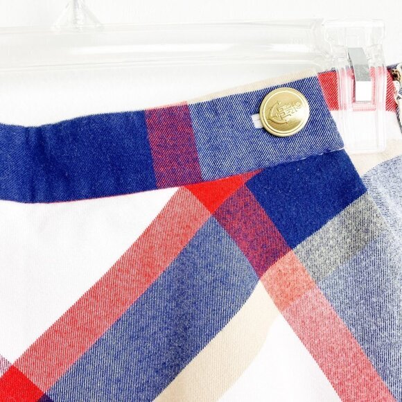 ☀️ TOMMY HILFIGER Plaid Mini Skirt Anchor Button Y2K 0 Schoolgirl Clueless Prep - Picture 5 of 6